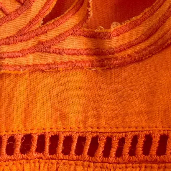 Roberta Freymann Beautiful Bright Orange Summer Maxi  Dress - Picture 3 of 11